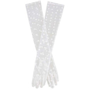 Dents Lila Long Opera Spotty Tulle Gloves - Ivory