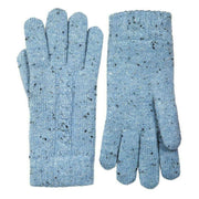 Dents Marl Yarn Cable Knit Gloves - Cornflower Blue