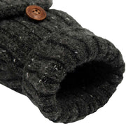 Dents Marl Yarn Half Finger Gloves - Charcoal Grey