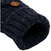 Dents Marl Yarn Half Finger Gloves - Navy