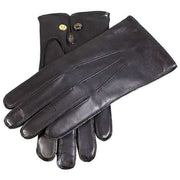 Dents Mendip Wool-Lined Leather Officer's Gloves - Black