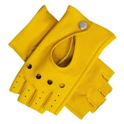 Dents Paris Fingerless Leather Driving Gloves - Yellow
