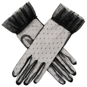 Dents Savannah Tulle Frill Cuff Gloves - Black