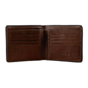 Dents Severn Leather RFID Blocking Bifold Wallet - Dark Tan/Black