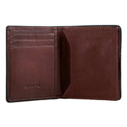 Dents Severn Leather RFID Blocking Business Card Holder - Dark Tan/Black