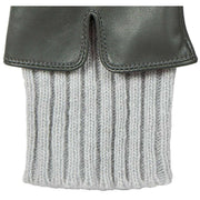 Dents Tamara Knitted Cuff Leather Gloves - Charcoal Grey/Dove Grey