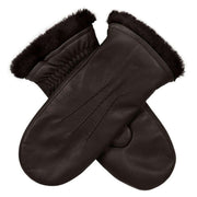 Dents Teresa Three-Point Leather Mittens - Mocca Brown