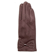 Dents Touchscreen Velour-Lined Faux Suede Gloves - Mocca Brown