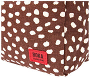 Roka Mayfair Small Cotton Canvas Wash Bag - Brown Dot