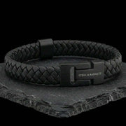 steel-barnett-harrison-thick-braided-leather-bracelet---black-edition-35896358
