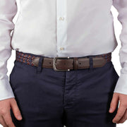 dents-woven-leather-and-cotton-belt---blue-34490487