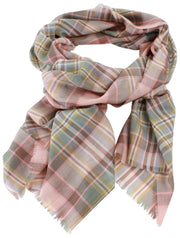 Locharron of Scotland Alba Dundee Fine Merino Scarf - Pink/Grey/Yellow
