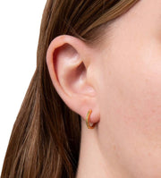 Beginnings Thin Hoop Earrings - Gold/Emerald Green