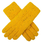 dents-cable-knit-marl-yarn-gloves---ochre-yellow-34478229
