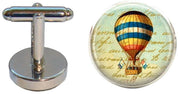 Bassin and Brown Hot Air Balloon Cufflinks - Blue/Yellow/Red