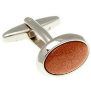 david-van-hagen-goldstone-oval-cufflinks---brownsilver-34497222
