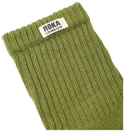 Roka Windsor Solid Crew Socks  - Avocado Green
