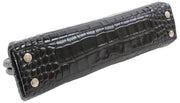 Vivienne Westwood Jane Croc Effect Frame Purse Bag - Black