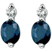 Elements Gold Sapphire and Diamond Earrings - Blue/Silver