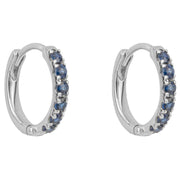 Elements Gold Sapphire Hoop Earrings - Blue/Silver