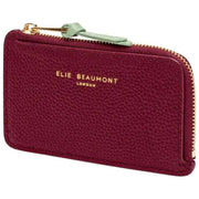 Elie Beaumont Coin Cardholder - Wine Red/Mint Green