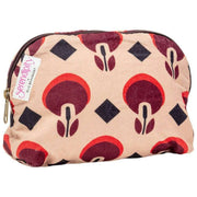 Elie Beaumont Serendipity Velvet Cosmetic Pouch - Coffee Geo Tulip Brown