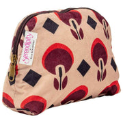 Elie Beaumont Serendipity Velvet Cosmetic Pouch - Coffee Geo Tulip Brown