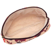 Elie Beaumont Serendipity Velvet Cosmetic Pouch - Coffee Geo Tulip Brown