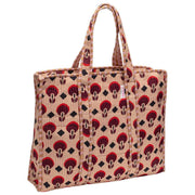 Elie Beaumont Serendipity Velvet Tote Bag - Coffee Geo Tulip Brown