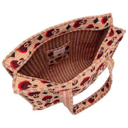 Elie Beaumont Serendipity Velvet Tote Bag - Coffee Geo Tulip Brown