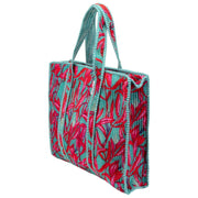 Elie Beaumont Serendipity Velvet Tote Bag - Coral Lily Pink