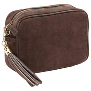Elie Beaumont Suede Crossbody Bag - Dark Brown