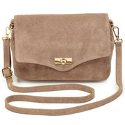 Elie Beaumont Suede Midi Twist Bag - Mink Beige