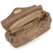 Elie Beaumont Suede Midi Twist Bag - Mink Beige