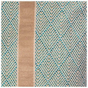 Elie Beaumont Summer Tote Bag - Aqua Geometric Basketweave