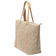 Elie Beaumont Summer Tote Bag - Black Geometric Basketweave