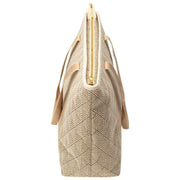 Elie Beaumont Summer Tote Bag - Black Geometric Basketweave