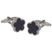 david-van-hagen-onyx-flower-cufflinks---blacksilver-34497188