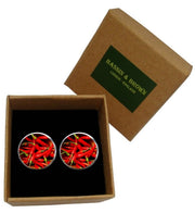 Bassin and Brown Chilli Cufflinks - Red