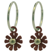 ti2-titanium-ten-petal-flower-charm-hoop-earrings---brown-34437812