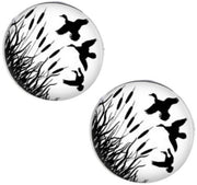 Bassin and Brown Flying Ducks Cufflinks - White/Black
