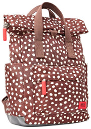 Roka Canfield B Small Recycled Canvas Backpack - Brown Spot