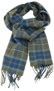Locharron of Scotland Bowhill Scottish Borderland Lambswool Scarf - Olive Green/Navy