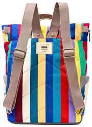 Roka Canfield B Medium Recycled Canvas Backpack - Wide Multi Stripe
