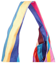 Roka Hoxton Large Cotton Canvas Shoulder Bag - Wide Multi Stripe