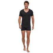 Falke Daily Comfort Deep V-Neck 2 Pack T-Shirt - Black