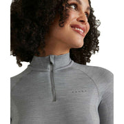 Falke Long Sleeve Zip Wool Tech Shirt - Grey Heather