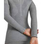 Falke Long Sleeve Zip Wool Tech Shirt - Grey Heather