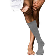 Falke No 13 Finest Piuma Cotton Knee High Socks - M. Grey Mel