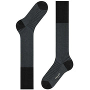 Falke Oxford Stripe Knee High Socks - Black Mix